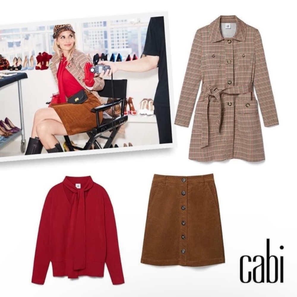 CABI Houndstooth Sherlock Trench Coat - Medium - Picture 9 of 9